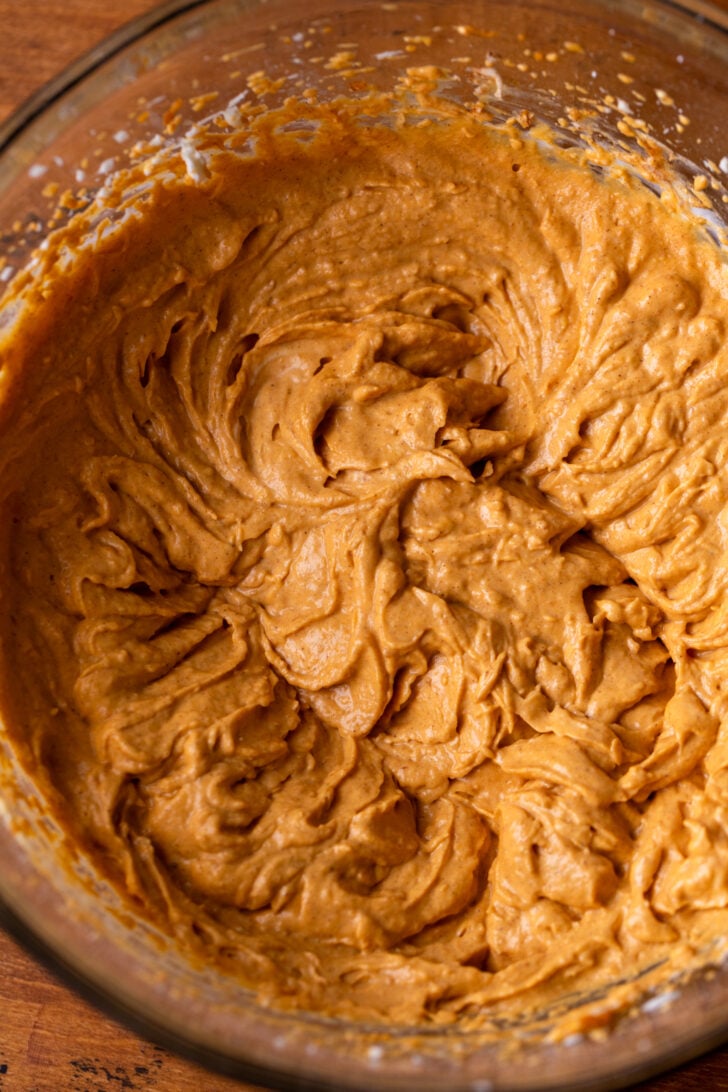 Pumpkin batter before the whipped cream.