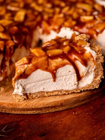 One slice of no bake apple pie.