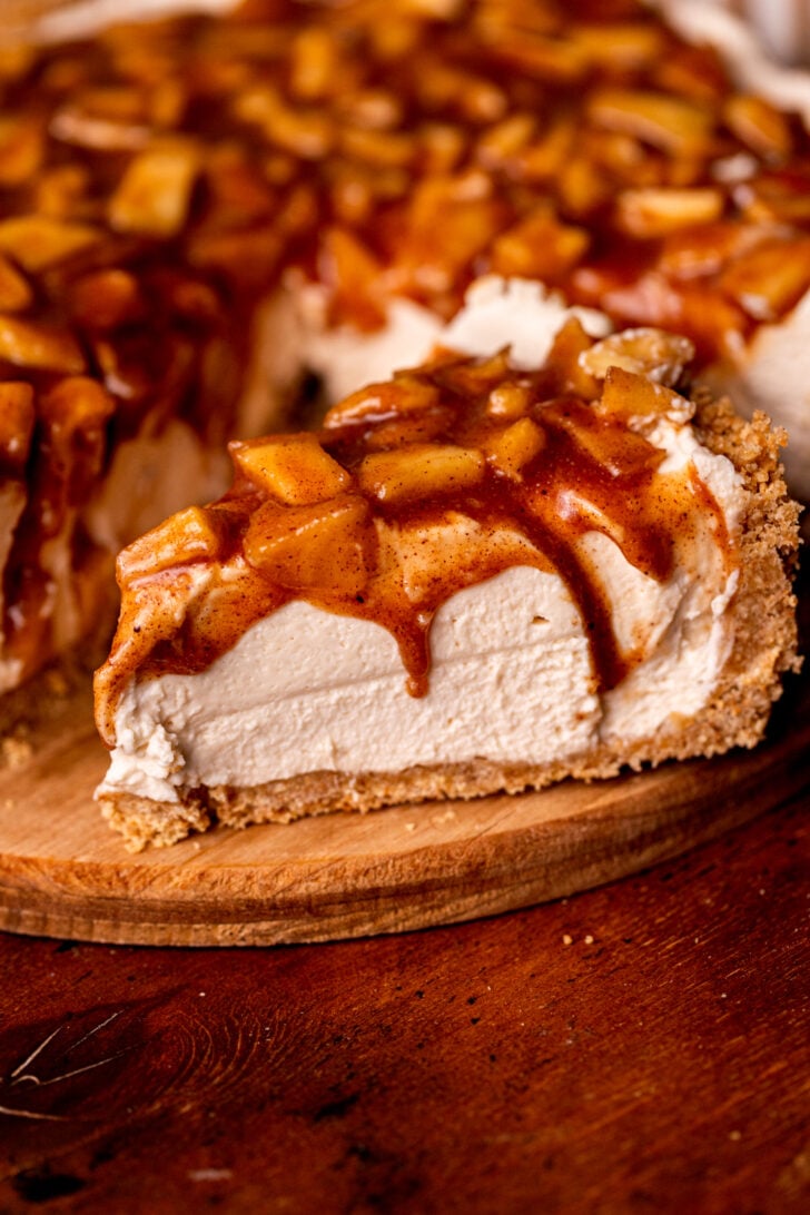 One slice of no bake apple pie.