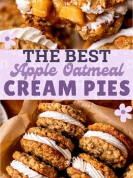 Pinterest pin for apple oatmeal cream pies.