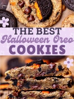 Pinterest pin for Halloween Oreo cookies.