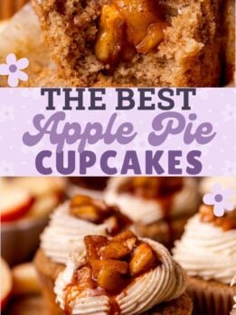Pinterest pin for apple pie cupcakes.