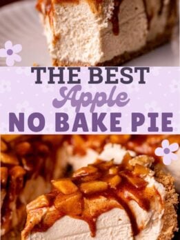 Pinterest pin for no bake apple pie.