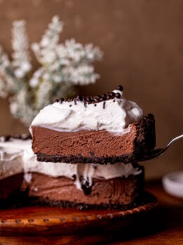Taking a slice out of the French silk pie.