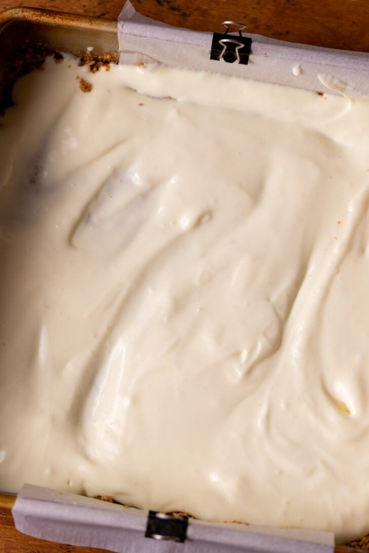 Regular batter in the pan.